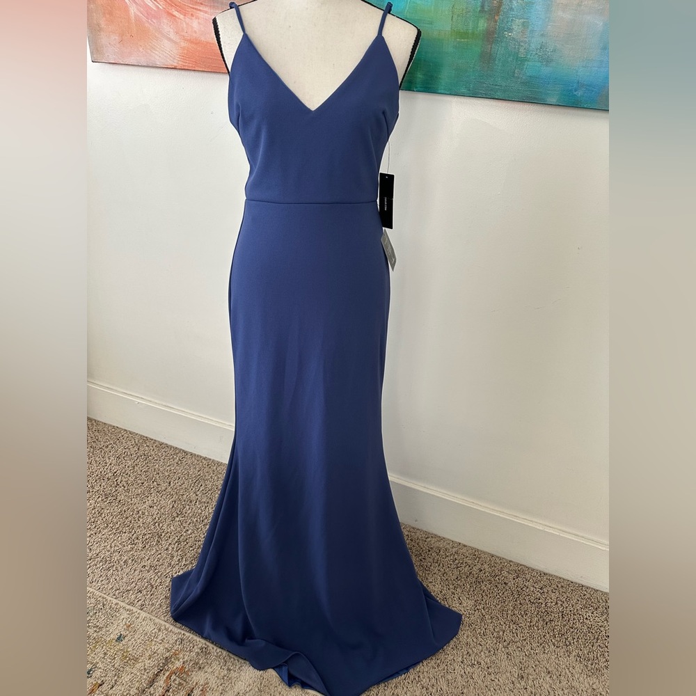 Lulus NWT Infinite Glory Royal Blue Maxi Dress Gown Mermaid Hem Lined Small - Picture 4 of 12